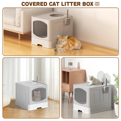 Disposable Litter Boxes for Cats, Large Sized 5-Pack, Disposable Cat Litter Box for Rabbits, Guinea Pigs, Small Animals or Travel, Extra Thick, Very Sturdy and Durable and Water Resistant