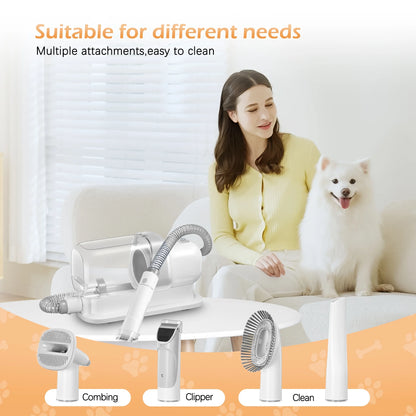 Dogs & Cats Adjustable Corded Electric Clippers Kit with Brush, Blades, Clippers, Comb (9 Pack)
