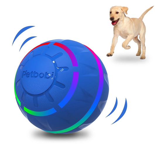 Automatic Rechargeable Interactive Dog Ball with Active Rolling Treat Dispensing for Small Medium Dogs, 2.87" Blue