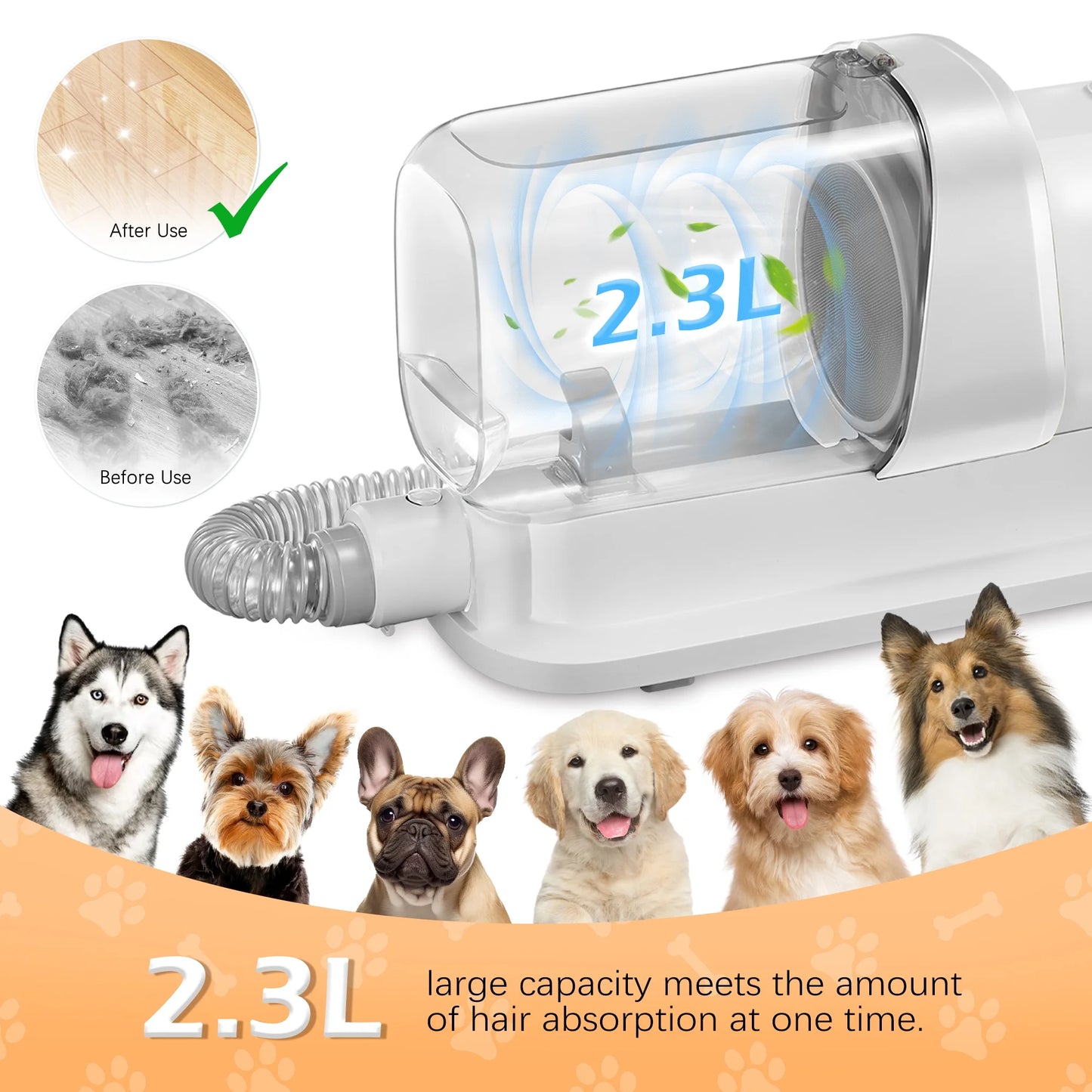 Dogs & Cats Adjustable Corded Electric Clippers Kit with Brush, Blades, Clippers, Comb (9 Pack)