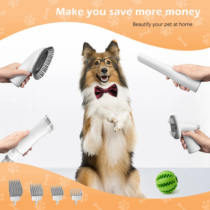 Dogs & Cats Adjustable Corded Electric Clippers Kit with Brush, Blades, Clippers, Comb (9 Pack)