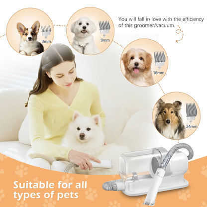Dogs & Cats Adjustable Corded Electric Clippers Kit with Brush, Blades, Clippers, Comb (9 Pack)