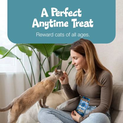 Bursts Crunchy & Creamy Cat Dry Treats, Great for Training, Seafood, 5-Oz. Bag