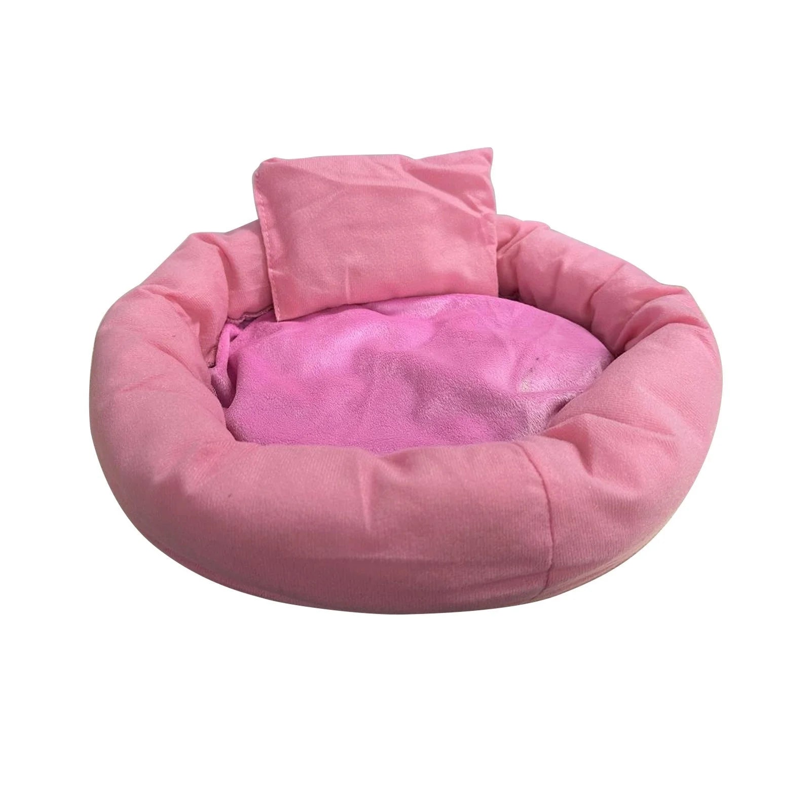 Calming Cat Beds with Pillow for Small Medium Dogs and Cats, round Dog Puppy Cuddler Cozy Bed, Washable Fluffy Plush Pet Bed Thickened Dog Kennel Mat for Puppy Sleeping, L 50CM