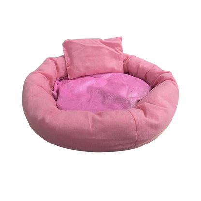 Calming Cat Beds with Pillow for Small Medium Dogs and Cats, round Dog Puppy Cuddler Cozy Bed, Washable Fluffy Plush Pet Bed Thickened Dog Kennel Mat for Puppy Sleeping, L 50CM