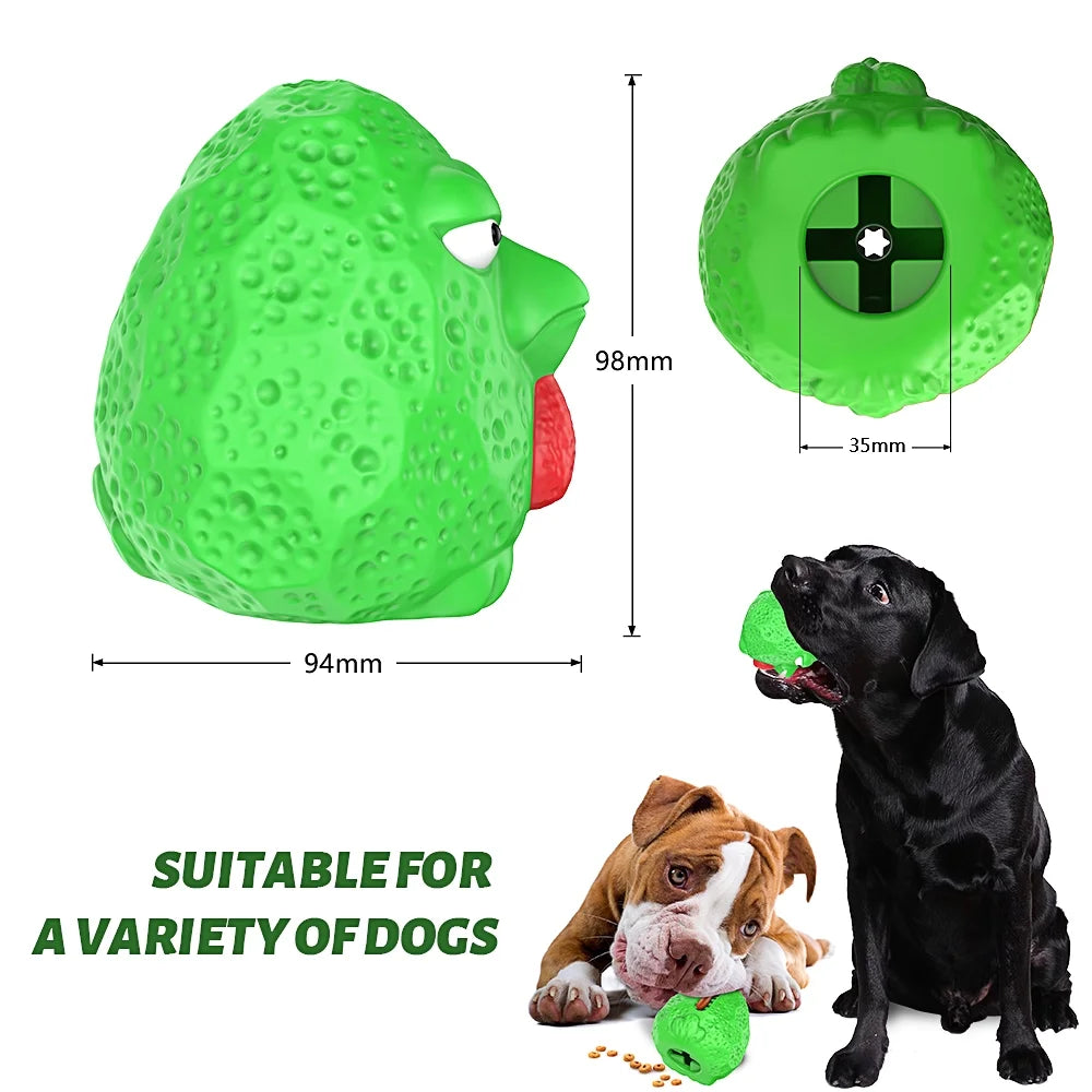 Rubber Dog Chew Toys, Treat Food Dispensing Dog Toys for Teeth Cleaning, Interactive Dog Toys for Small Medium Large Dogs Red